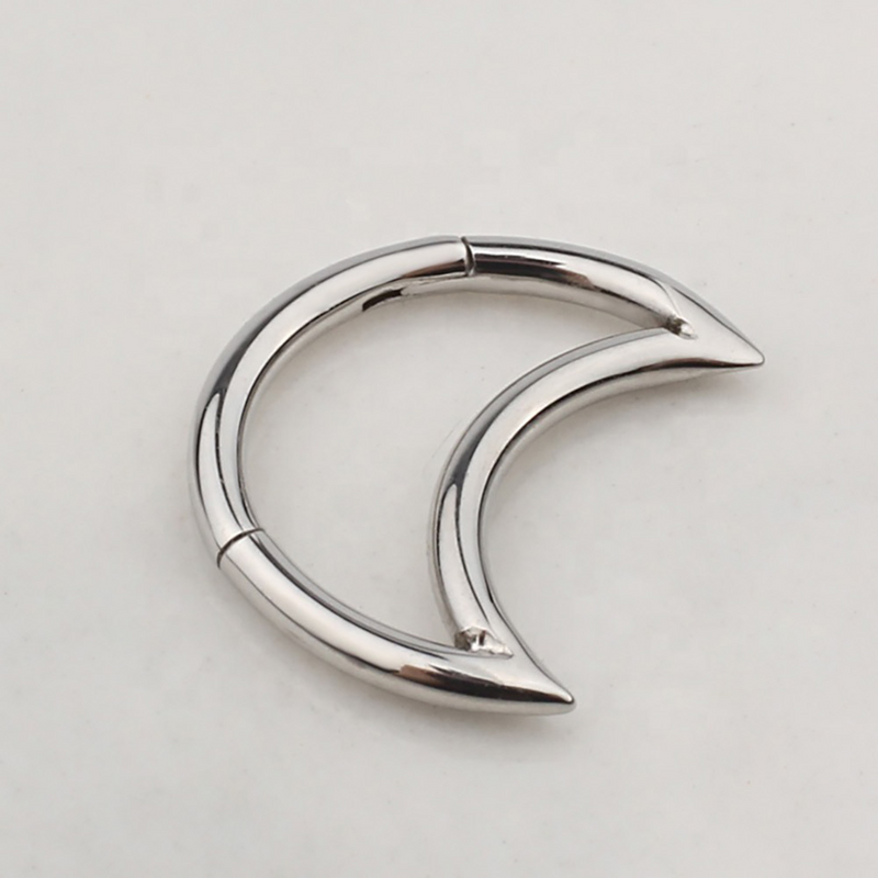 Piercing argola meia-lua lisa - Titanium