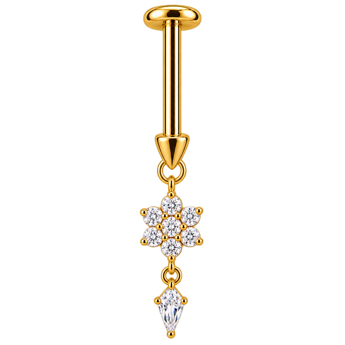 Piercing Titanium Labret Vertical Californiano Pendentes | Linha Premium