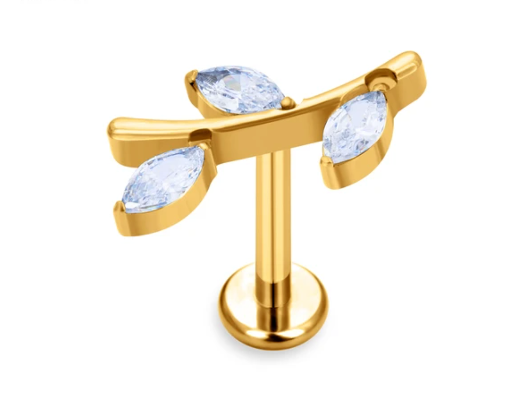 Labret Raminho Curto 3CZ - Titanium