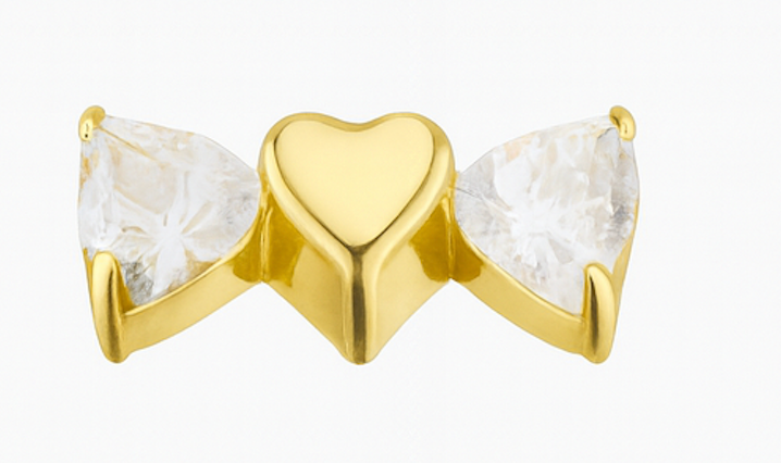 Piercing 3 corações misto mini