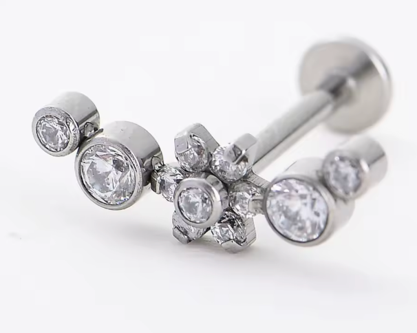 Piercing Titanium Cascata Flor Nova
