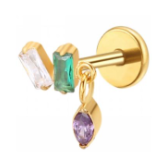 Piercing DUE 3 cores Pendente Roxo