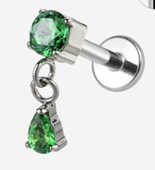 Piercing Titanium Labret Pontos de Luz c/ Pendentes DIVERSOS | Linha Essencial