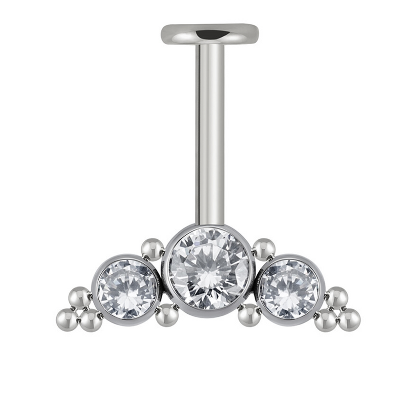 Piercing Cascata Vertical Indie CZ- Titanium