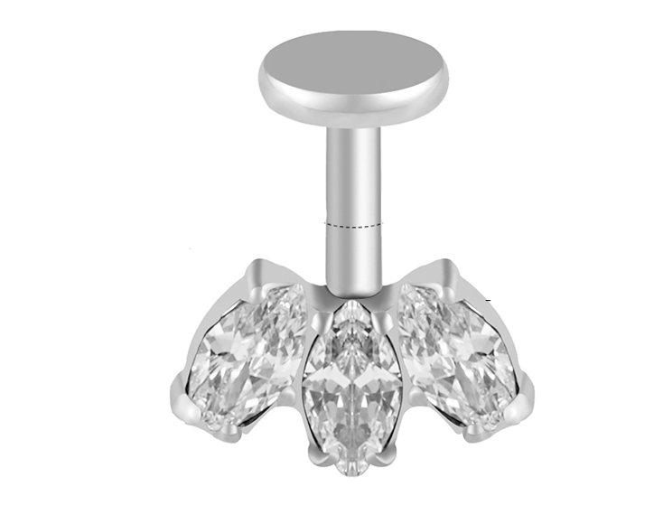 Piercing Marc Vertical CZ- Titanium