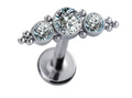 Piercing Cascata Cluster 2 Contos - Titanium