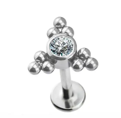 Piercing LUZ 3 Esferas CZ - Titanium