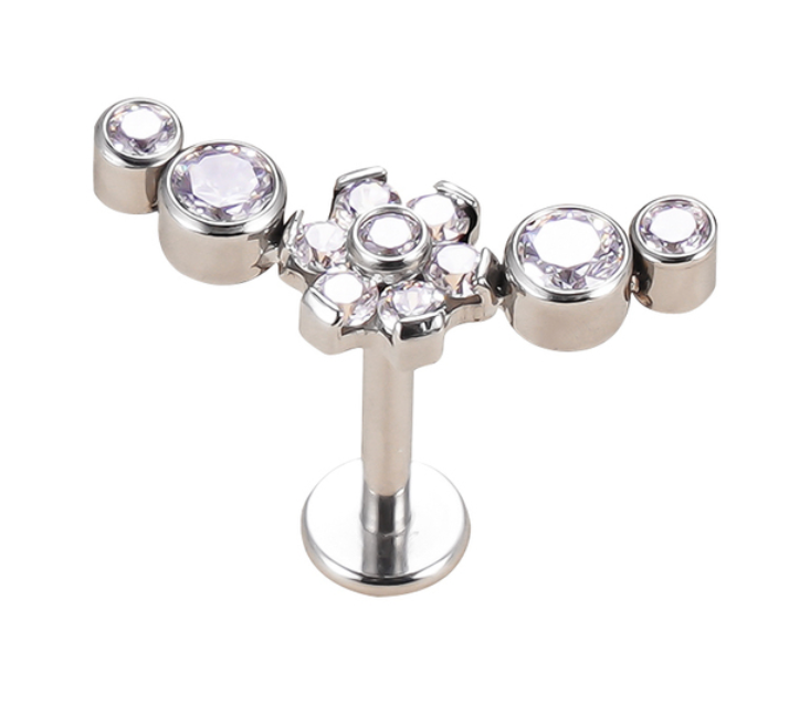 Labret Cascata Luz Flor - Titanium