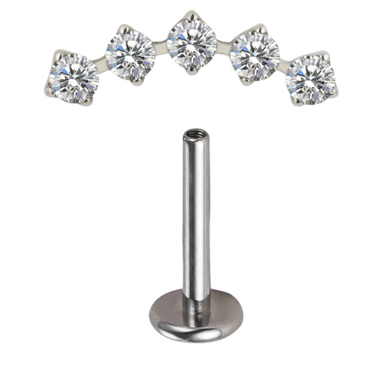 Piercing Cascata Five 5 CZ - Titanium