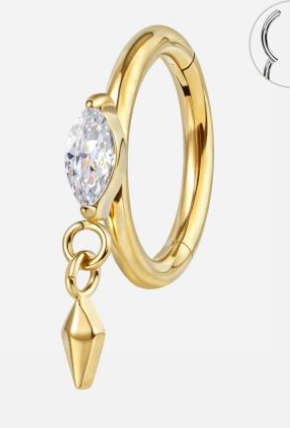 Piercing Titanium Argola Pingo Pendente| Linha Premium