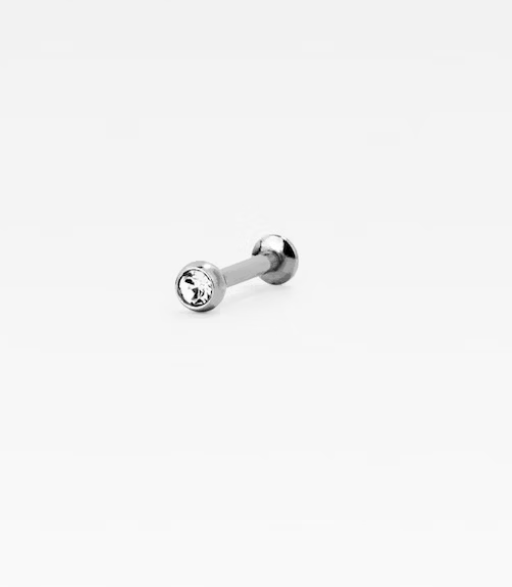 Piercing Labret Liso com CZ - Titanium