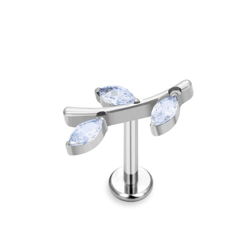 Labret Raminho Curto 3CZ - Titanium