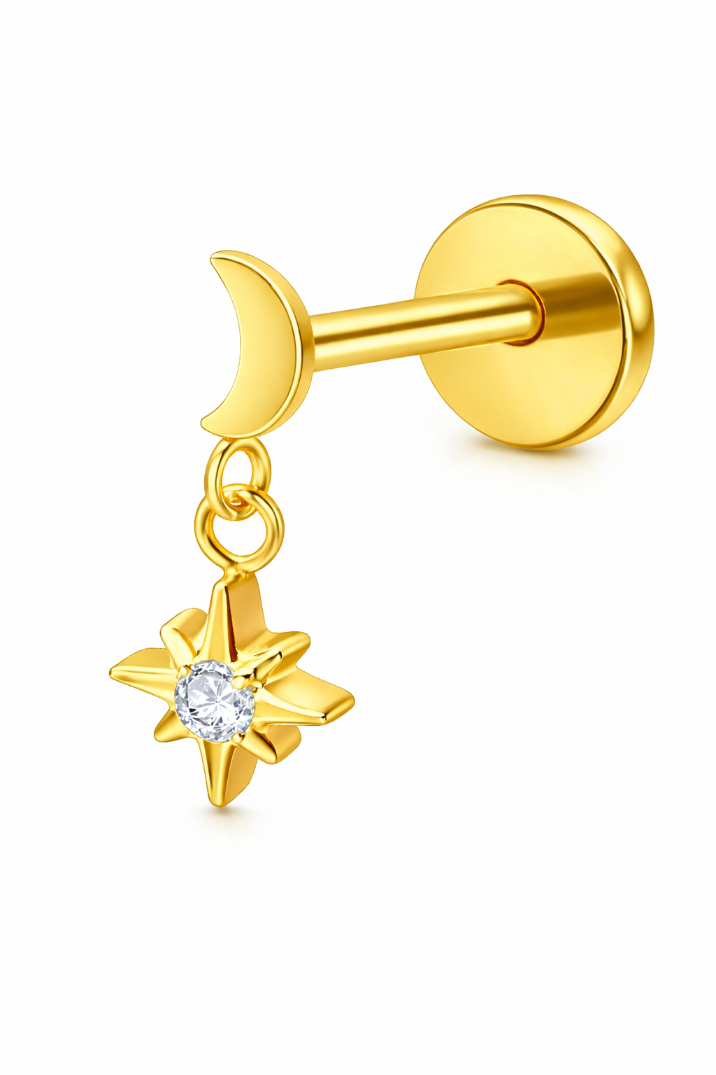 Piercing Titanium Basic Lua estrela pendente