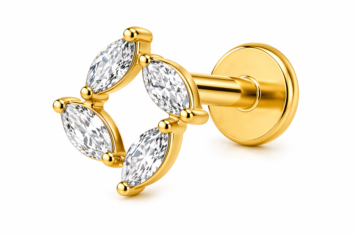 Piercing Titanium Labret Roda Quadrada | Linha Essencial