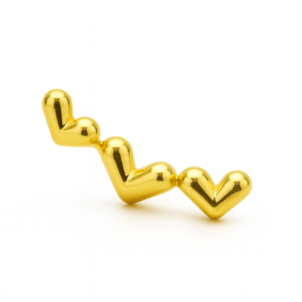 Piercing BASIC Cascata 3 Coraçoes Liso