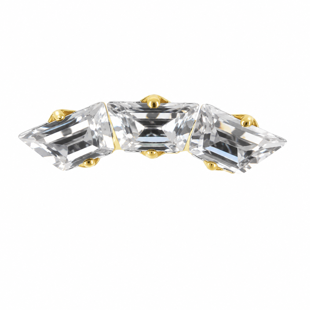 Piercing  Curve Quadrado 3 cz