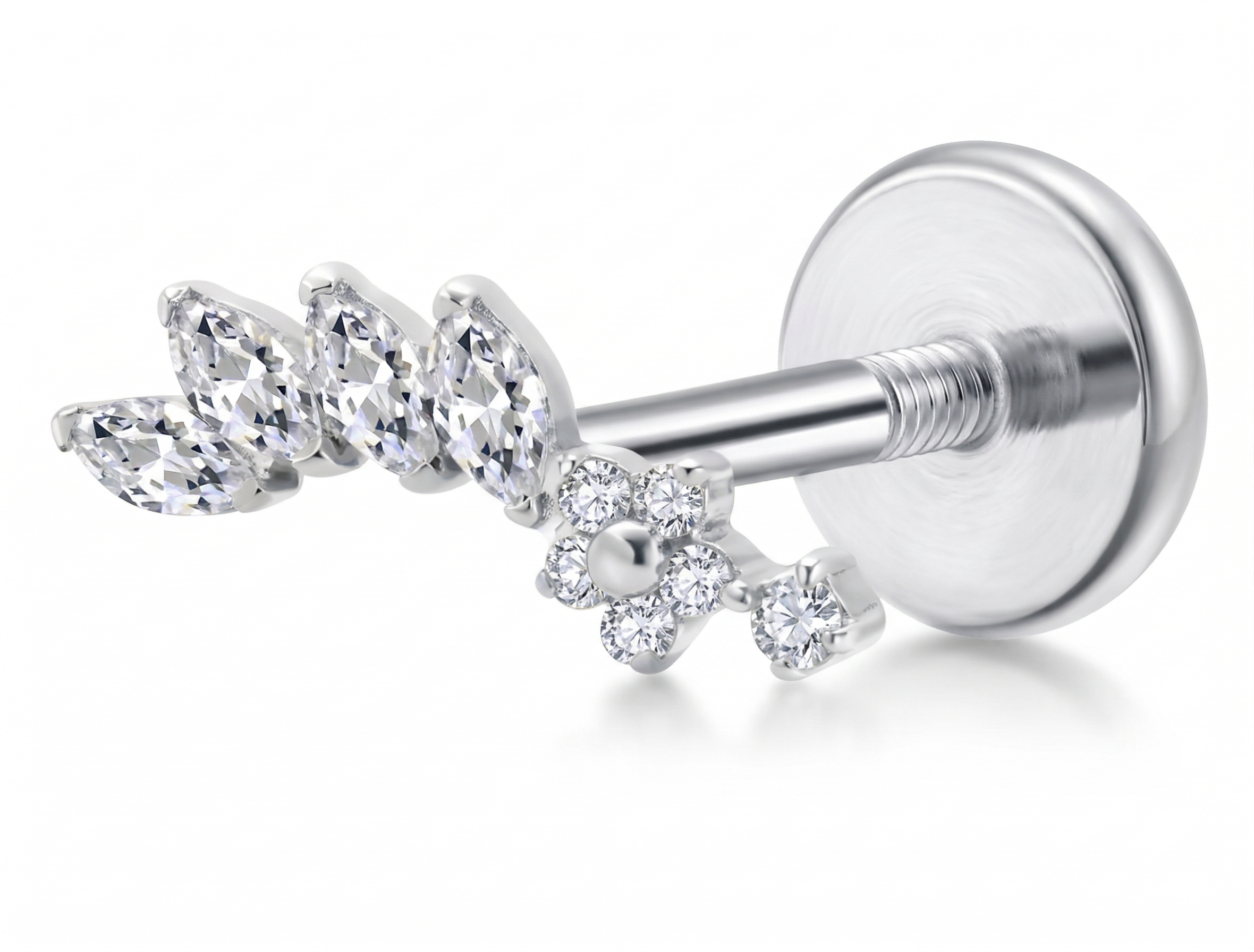 Piercing Titanium Cascata Flor Mini Mista