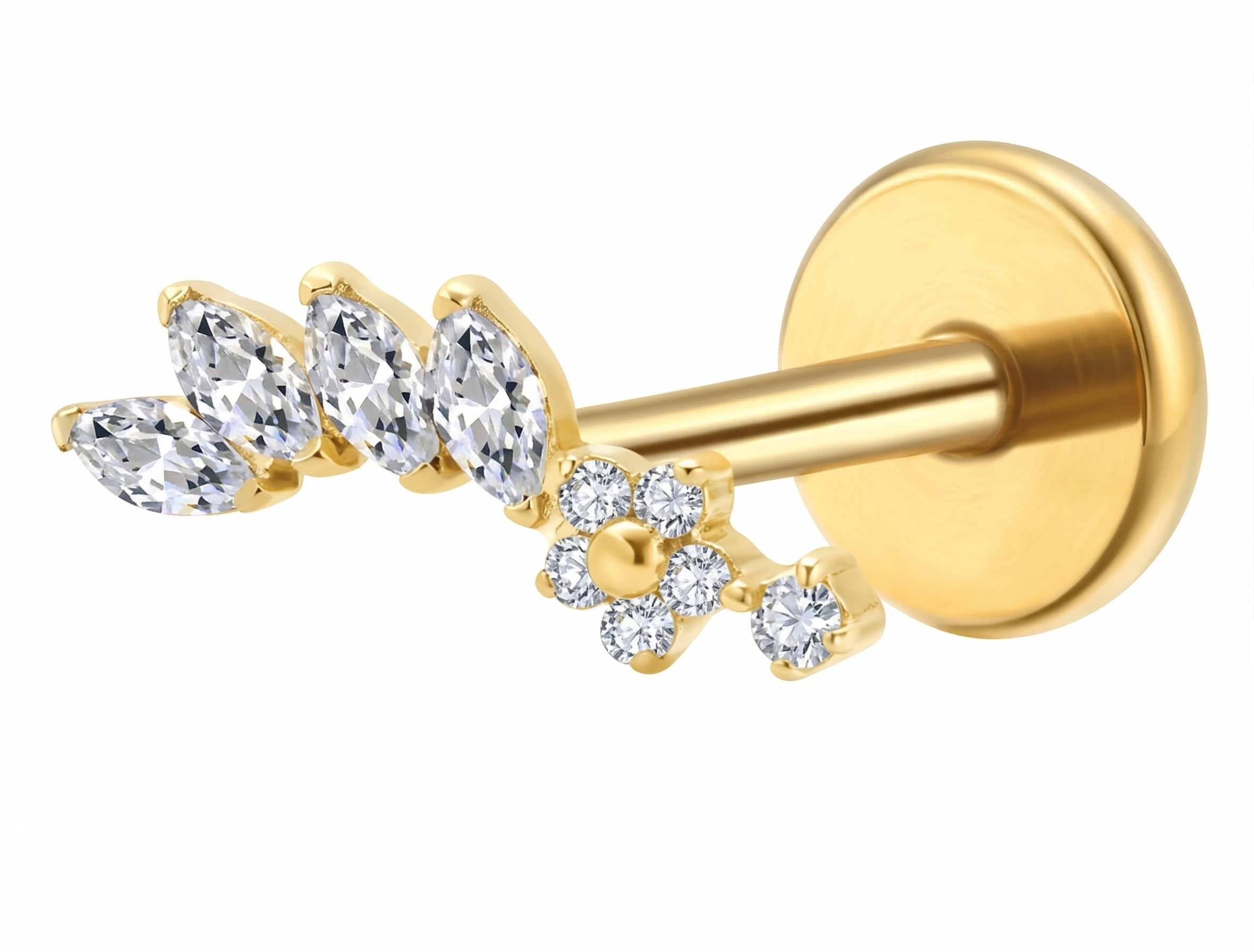Piercing Titanium Cascata Flor Mini Mista