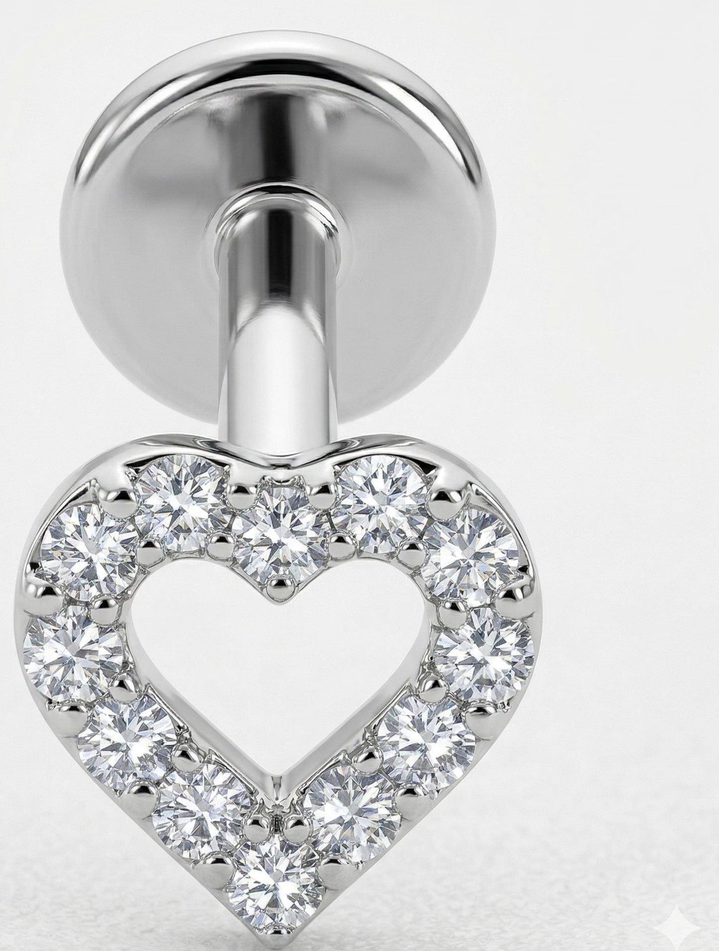 Piercing Coração aberto CZ