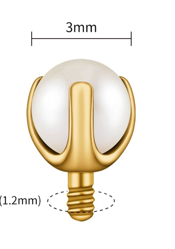 Piercing Titanium Labret Bola Perola | Linha Essencial