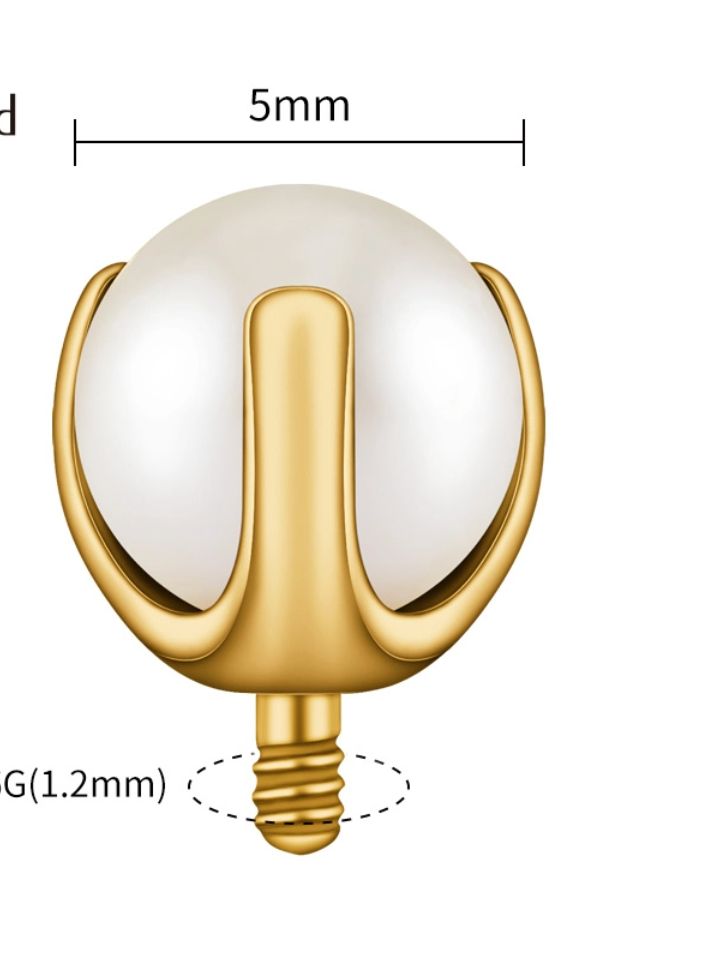 Piercing Titanium Labret Bola Perola | Linha Essencial