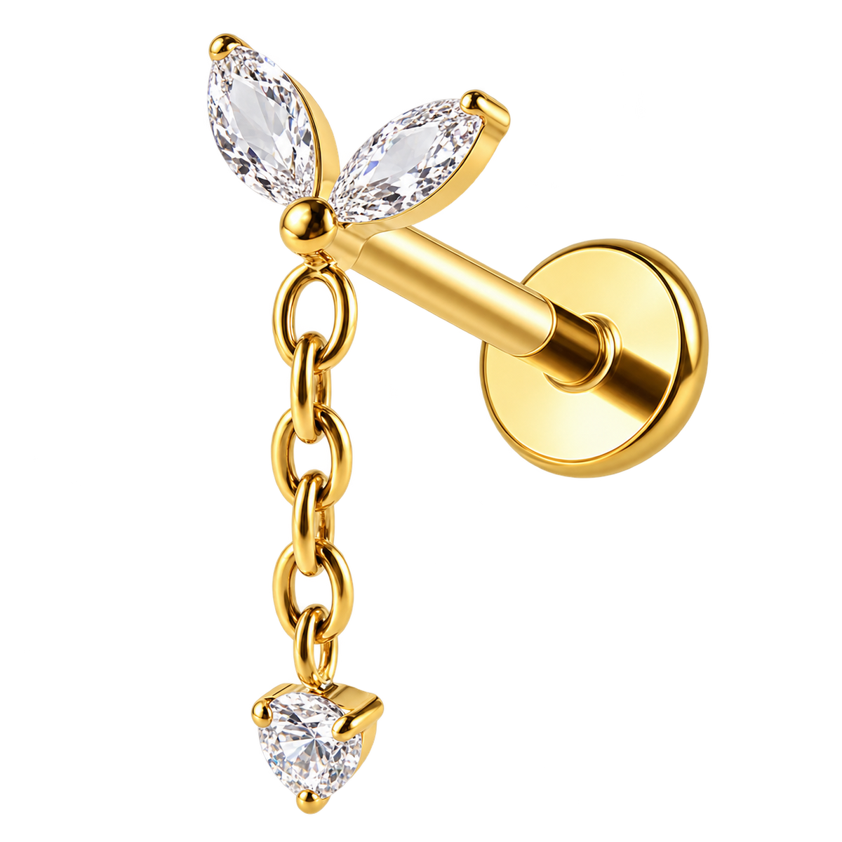 Piercing Titanium Labret Asas Pendente | Linha Premium