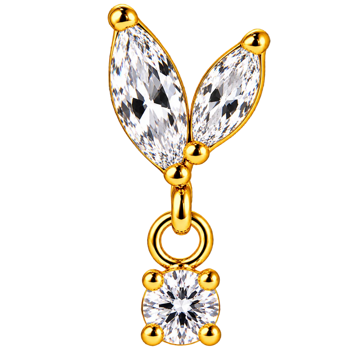 Piercing Titanium Labret Asas Pendente | Linha Premium