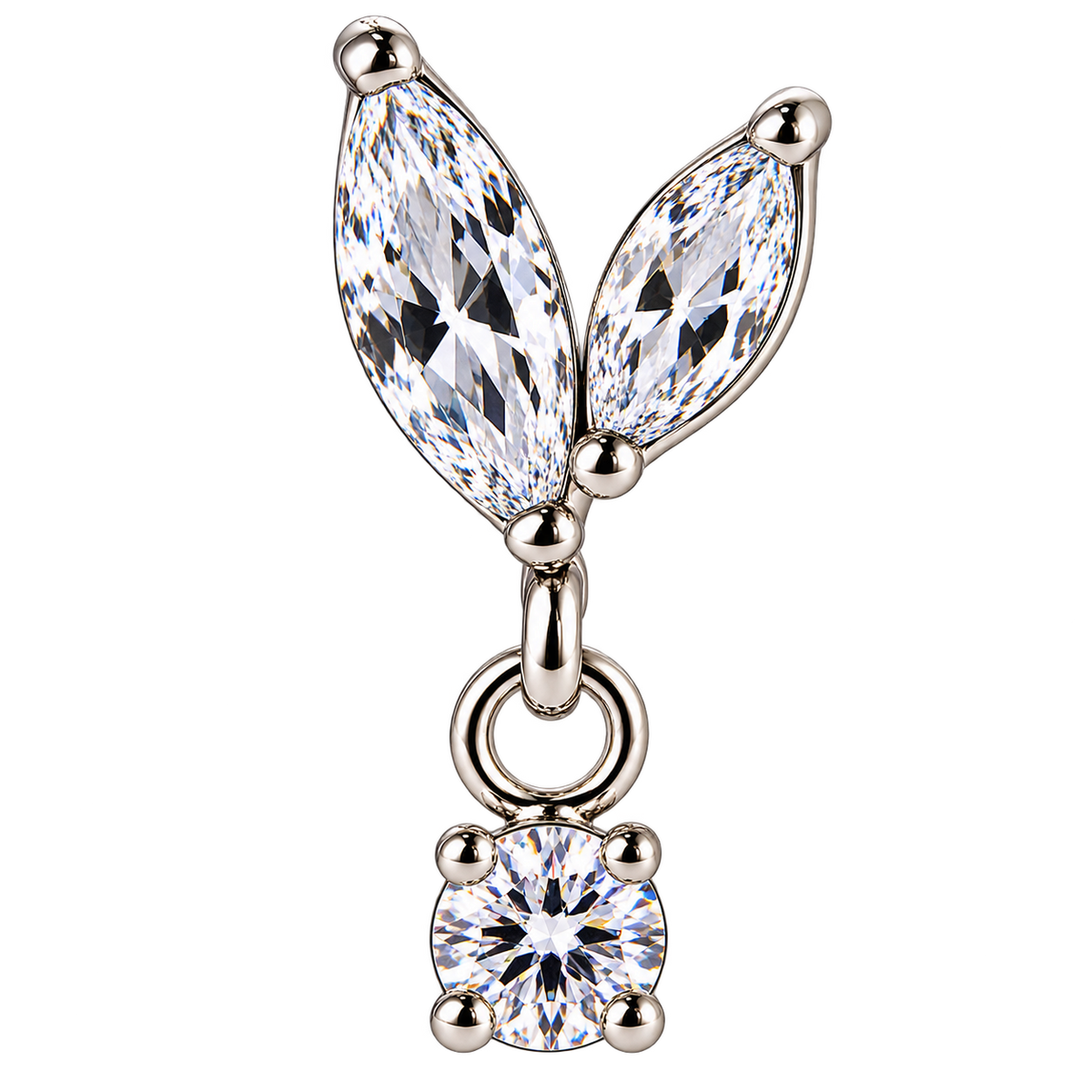 Piercing Titanium Labret Asas Pendente | Linha Premium