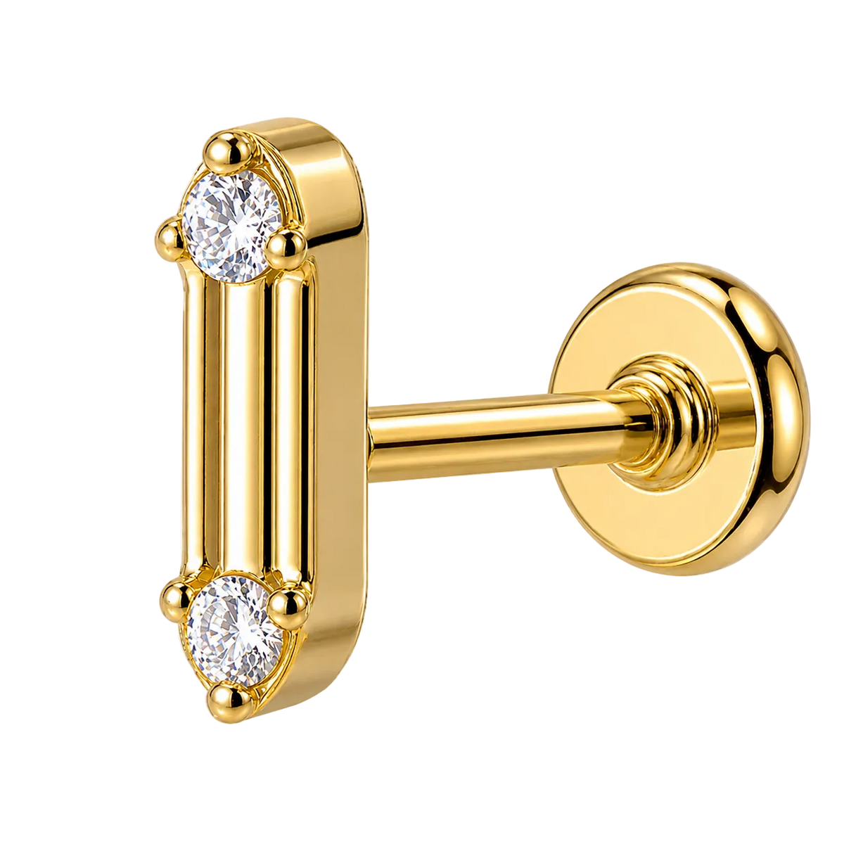 Piercing Titanium Labret Barrinha CZ | Linha Essencial