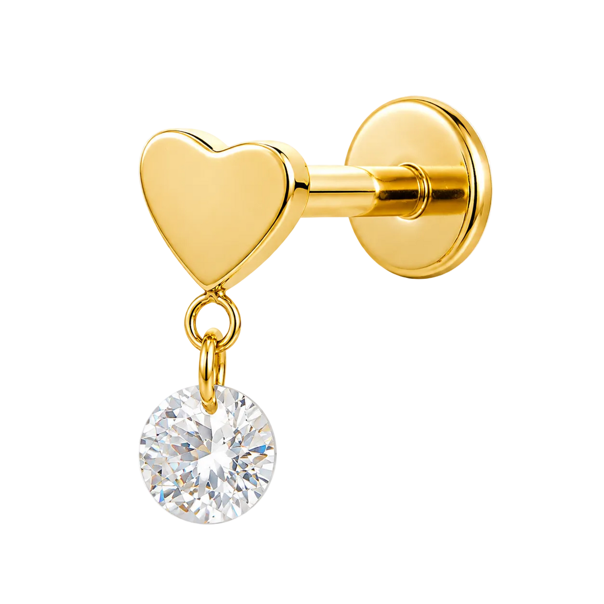 Piercing Titanium Labret Coração Pendente | Linha Essencial