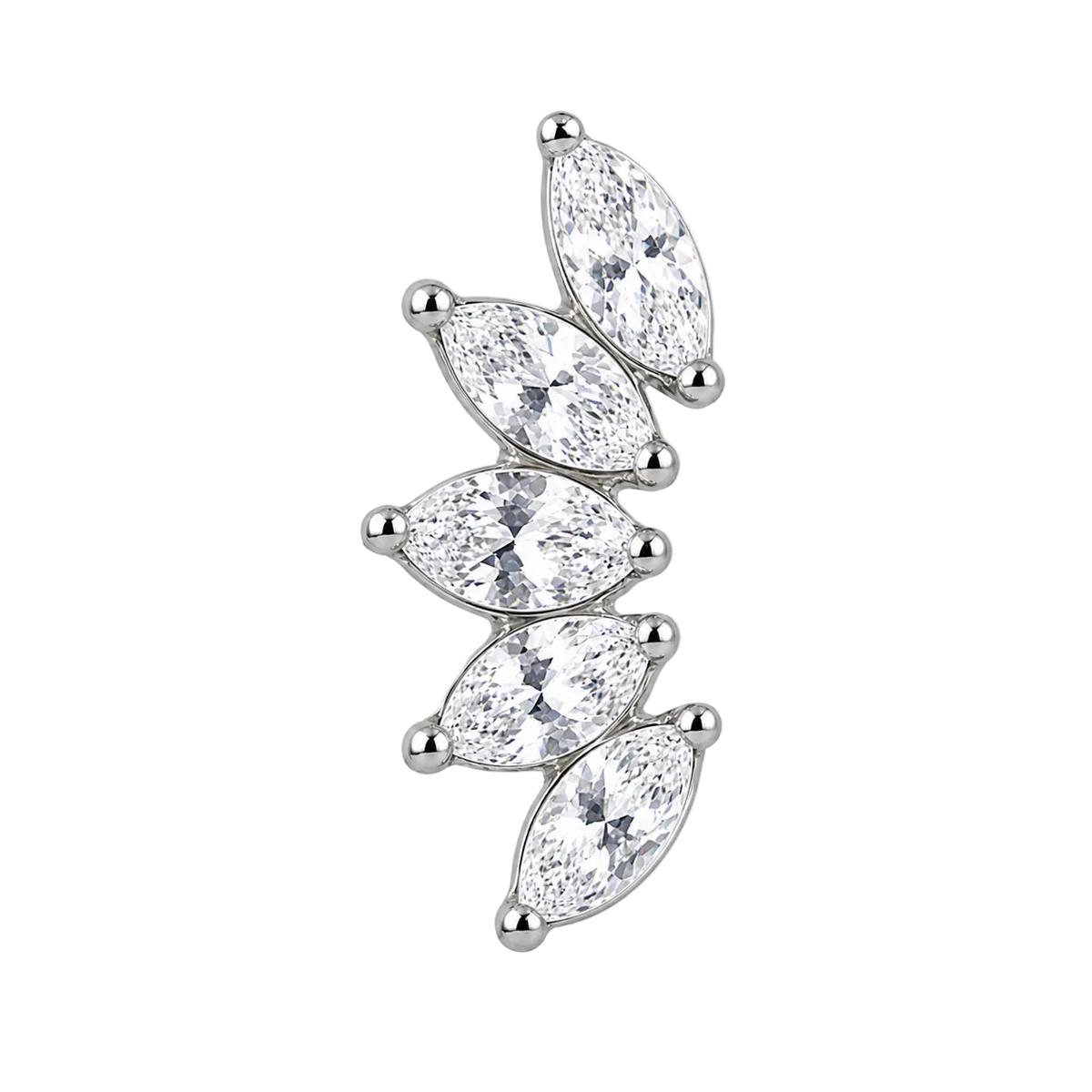 Piercing Titanium Labret Cascata 5 Cz | Linha Premium