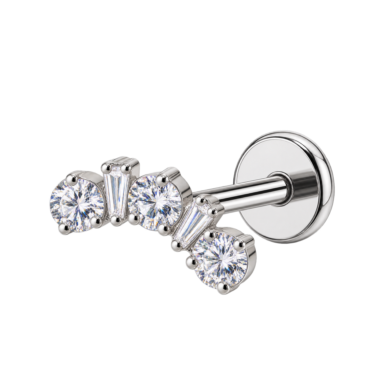 Piercing Titanium Labret Cascata MINI Dominó | Linha Premium
