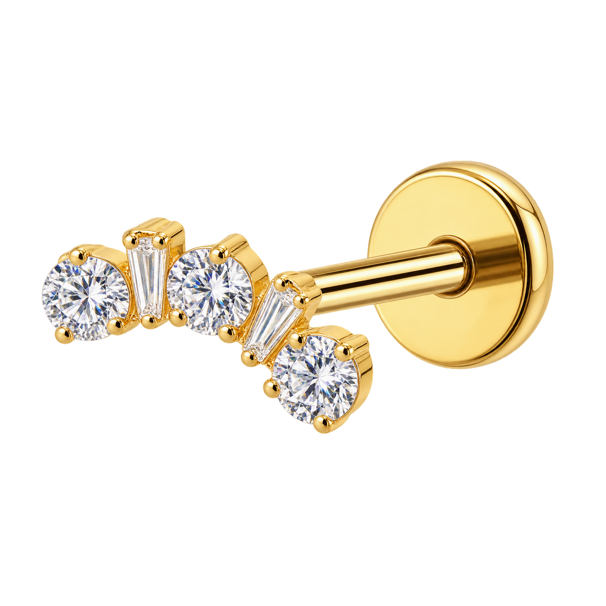 Piercing Titanium Labret Cascata MINI Dominó | Linha Premium