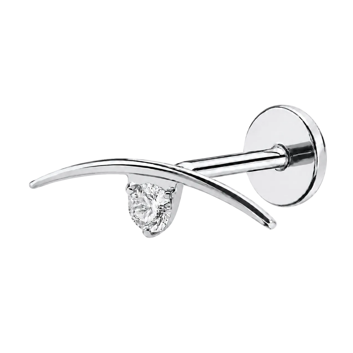 Piercing Titanium Labret Cascata Chique CZ | Linha Premium