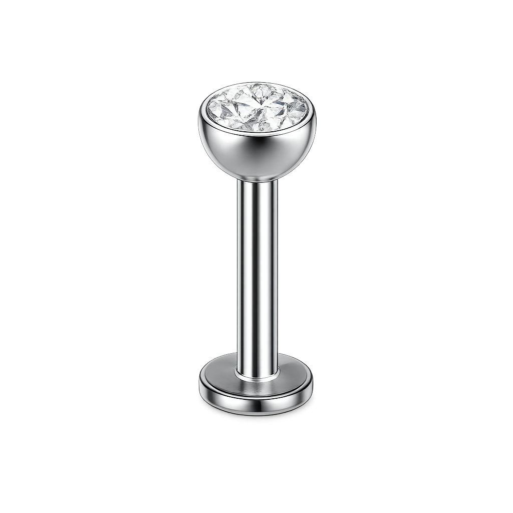 Piercing Titanium Labret Ponto de Luz Clava | Linha Essencial