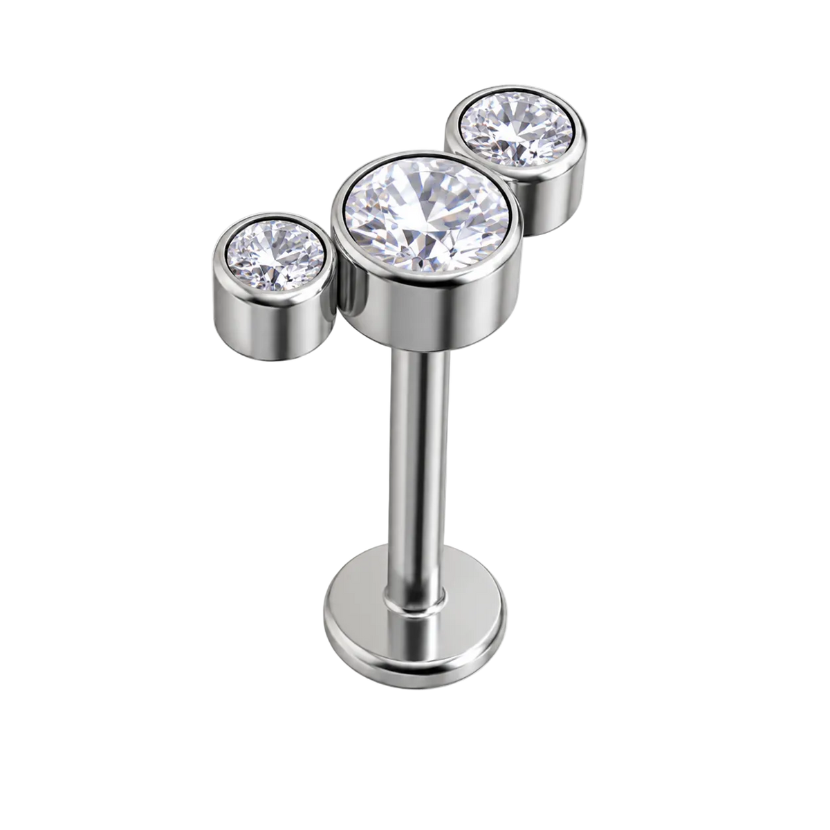 Piercing Titanium Labret Ponto de Luz Cluster 3 | Linha Essencial