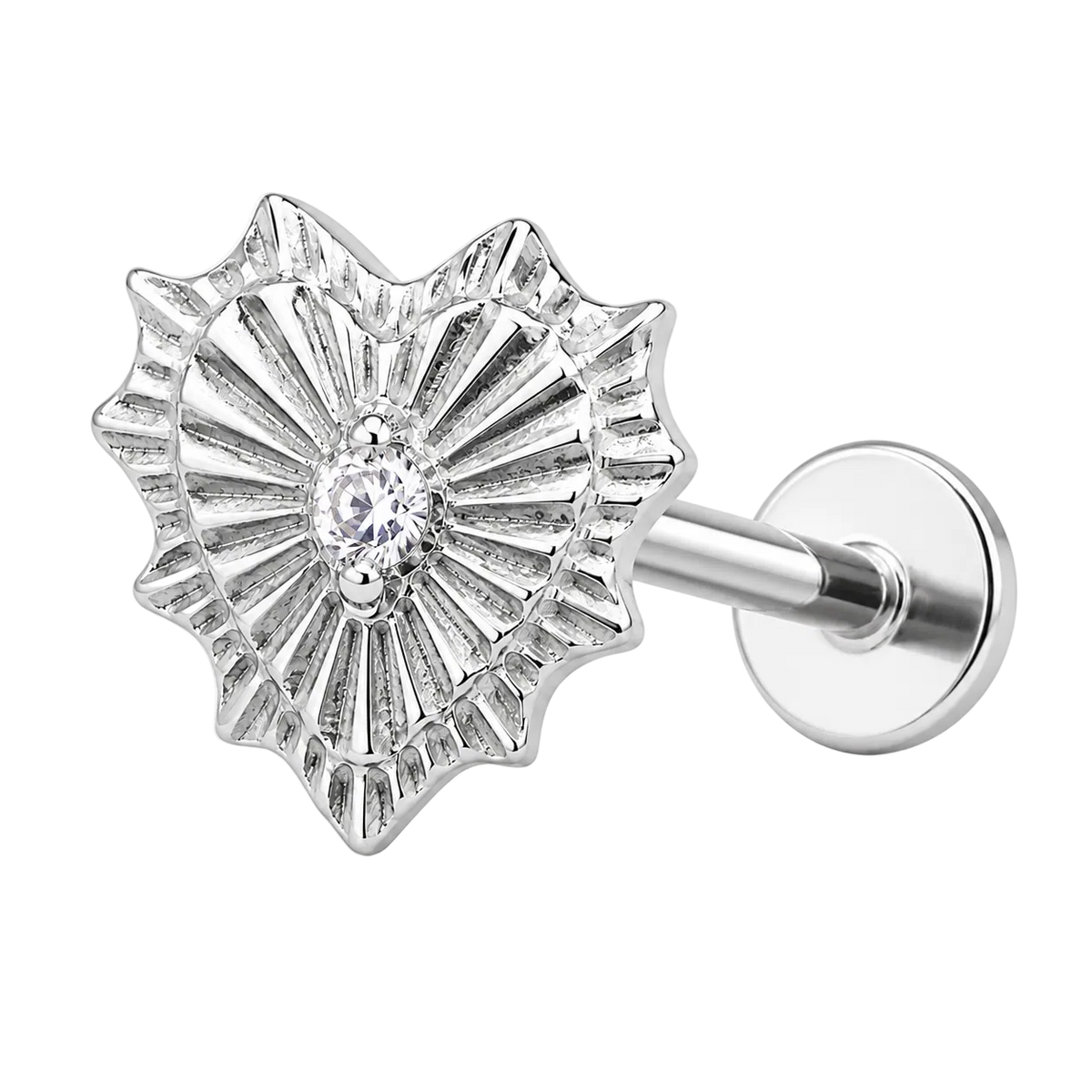 Piercing Titanium Labret Coração Luz | Linha Essencial