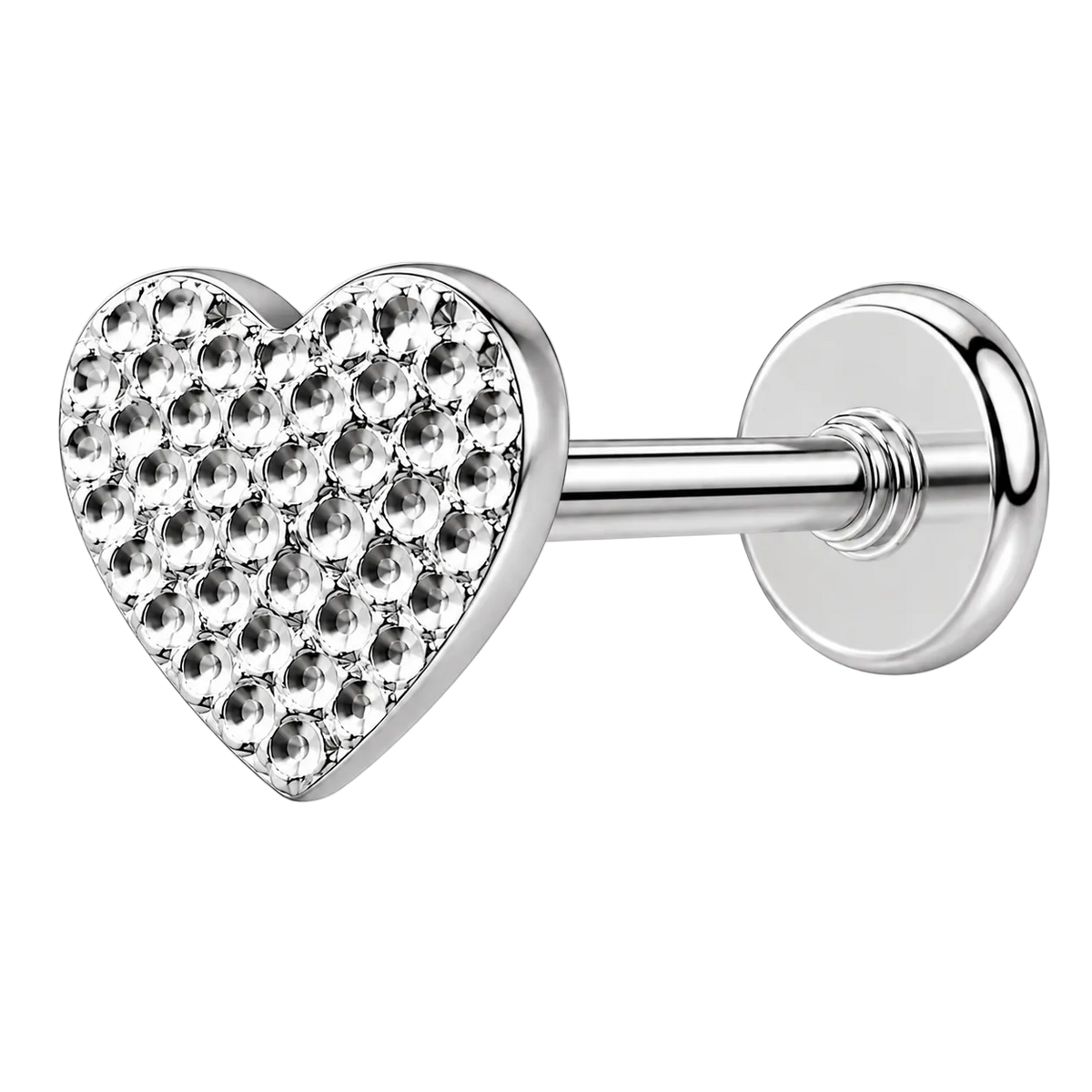 Piercing Titanium Labret Coração Amassado | Linha Essencial
