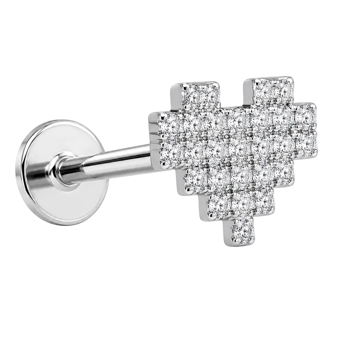Piercing Titanium Labret Coração Cheio | Linha Essencial