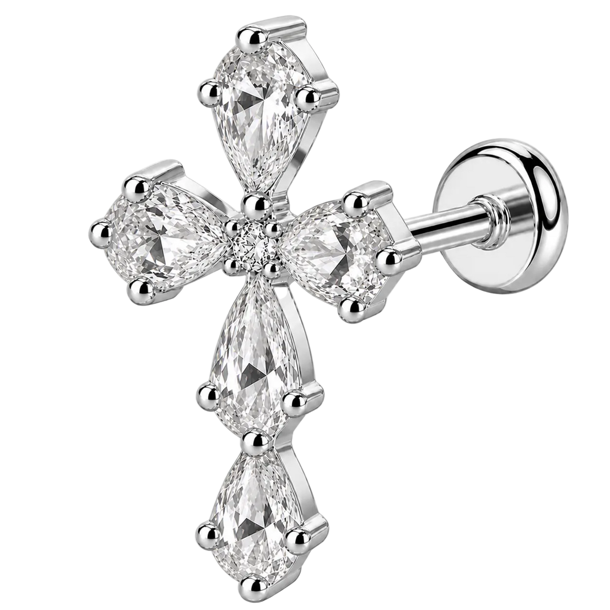 Piercing Titanium Labret Cruz Orvalho | Linha Premium