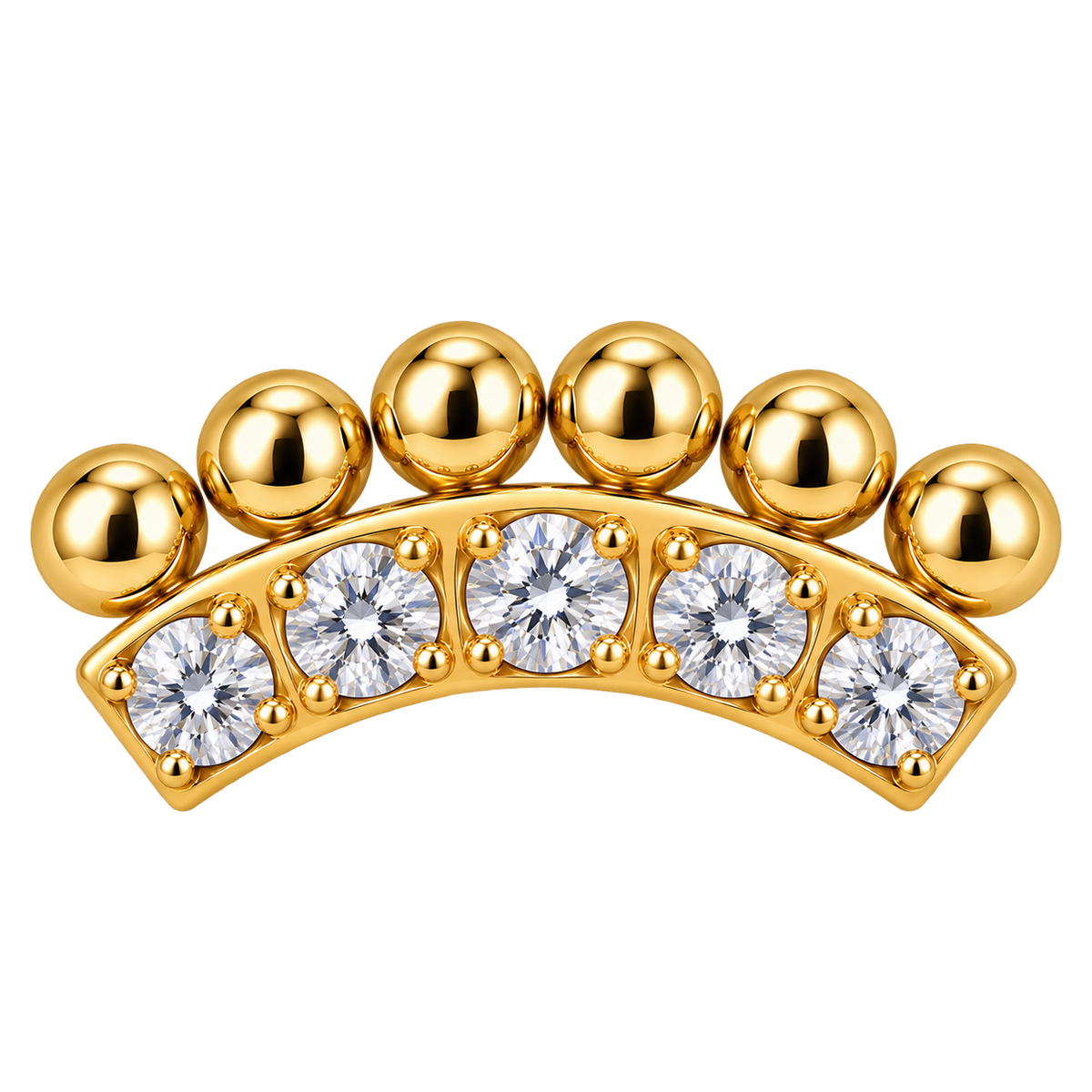Piercing Titanium Labret Curve Balls Esfera | Linha Premium