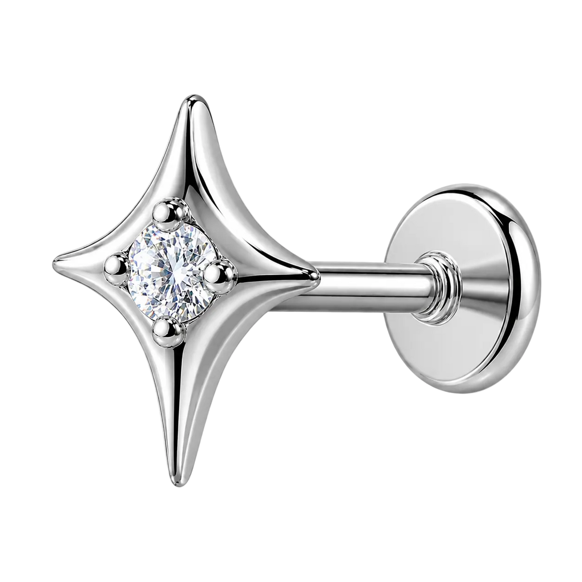 Piercing Titanium Labret Estrela 4 Pontas | Linha Essencial