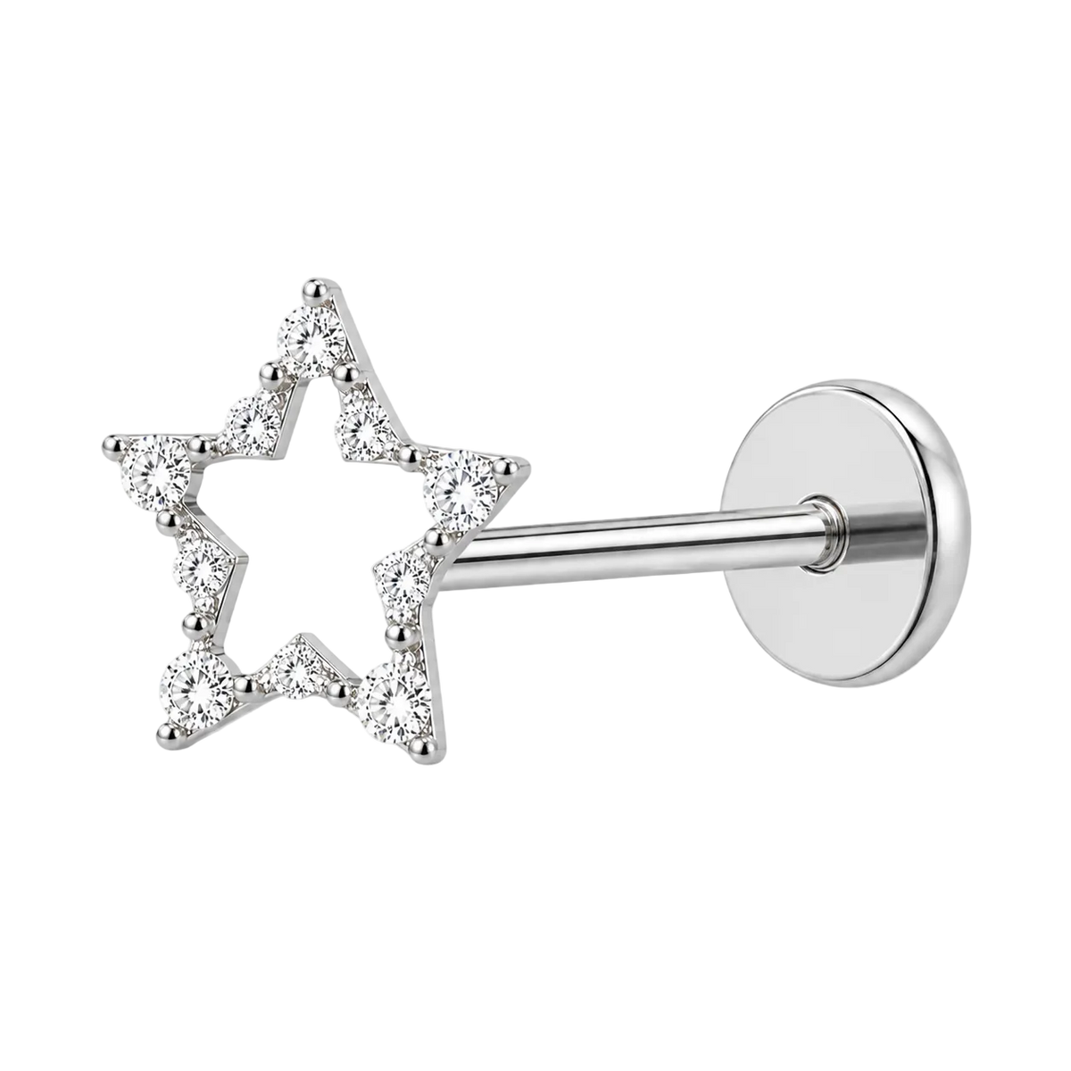 Piercing Titanium Labret Estrela aberta | Linha Premium