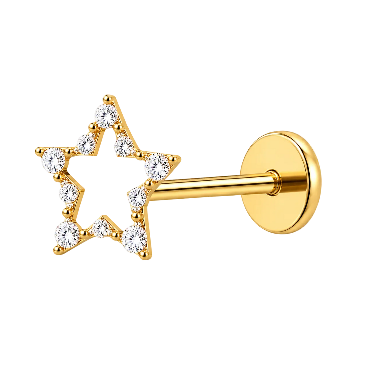 Piercing Titanium Labret Estrela aberta | Linha Premium