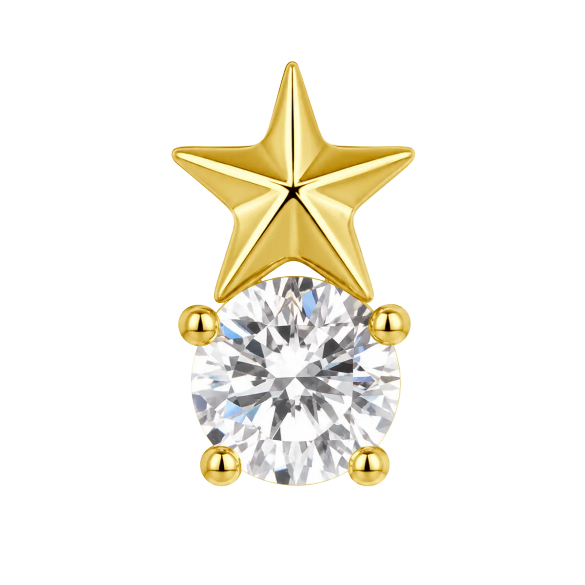 Piercing Titanium Labret Estrela Luz | Linha Essencial