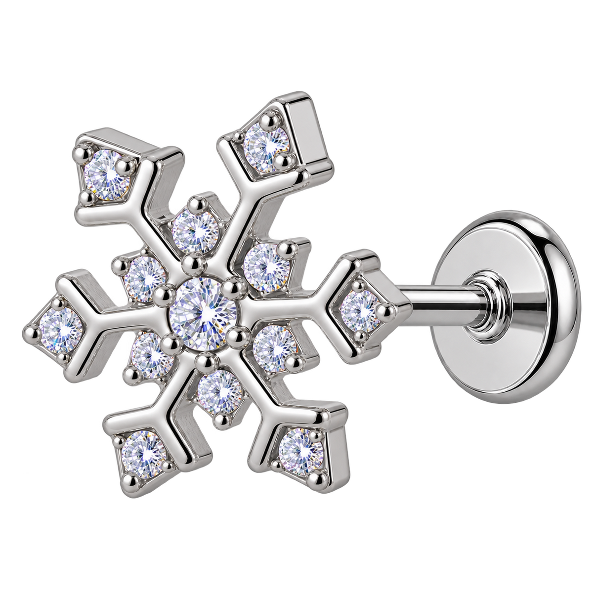 Piercing Titanium Labret Floquinho de Neve | Linha Essencial