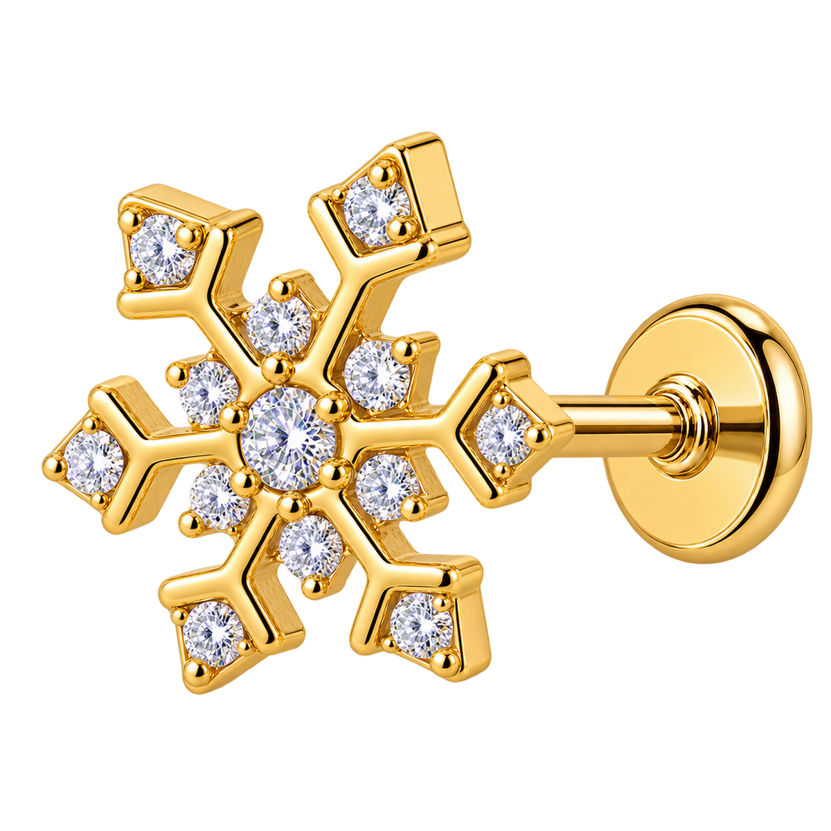 Piercing Titanium Labret Floquinho de Neve | Linha Essencial
