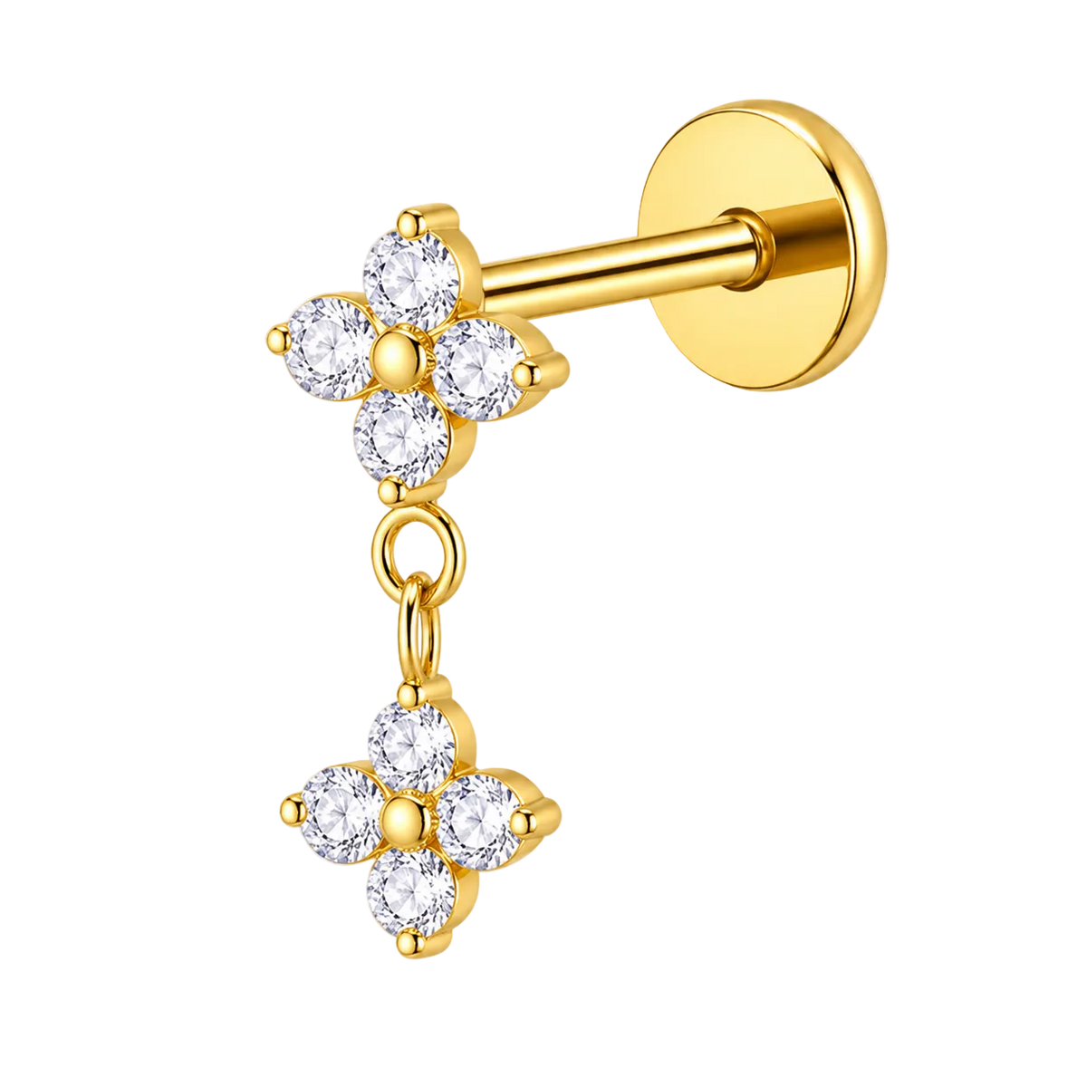 Piercing Titanium Labret Flor pendente | Linha Premium