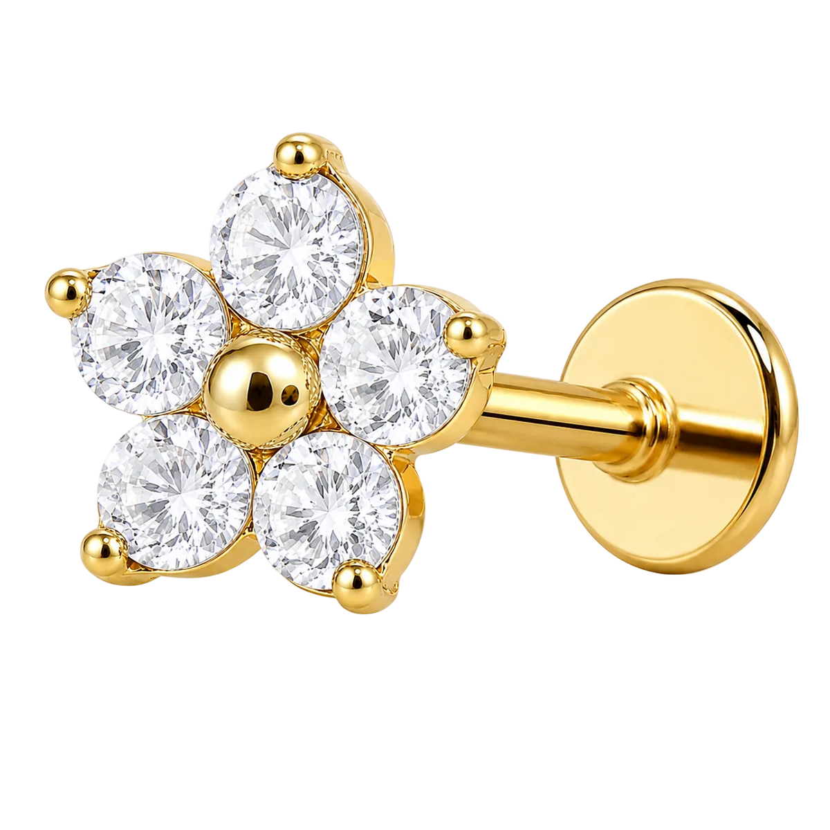 Piercing Titanium Labret Flor Baby 3mm | Linha Premium