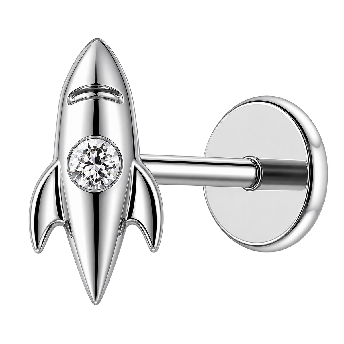 Piercing Titanium Labret Foguete | Linha Essencial